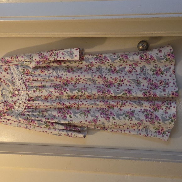 Aria Floral Nightgown white/ pink Large - Picture 1 of 4
